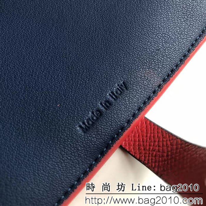 CELINE賽琳原單 專櫃款 手掌紋牛皮小號搭扣拼色錢夾 0146 SL1417